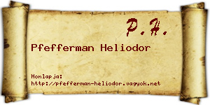 Pfefferman Heliodor névjegykártya